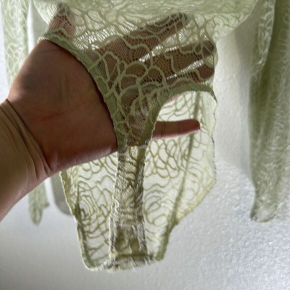 NWOT- Free People- in my head sage green sheer lace bodysuit- Size XS - Picture 11 of 11